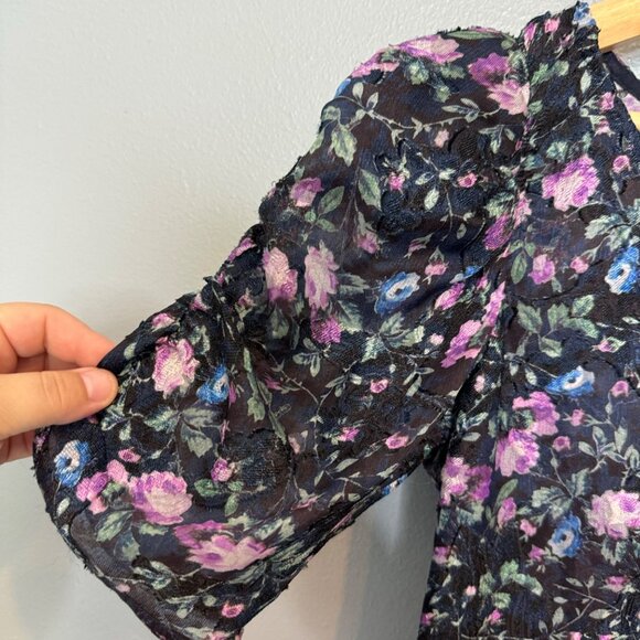 REBECCA TAYLOR ruby floral organza dress size 4 - Picture 6 of 9